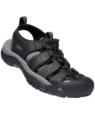 Men's KEEN Newport Waterproof Leather Sandals - Black / Steel Grey