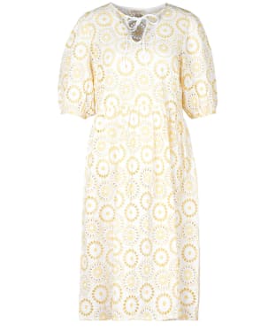 Women's Barbour Edis Dress - White / Sunrise Yellow