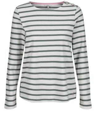 Women’s Joules Long Sleeved Aubree Graphic Top - Cream / Green Stripe