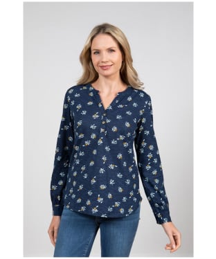 Womens Lily and Me Peony Top - Navy