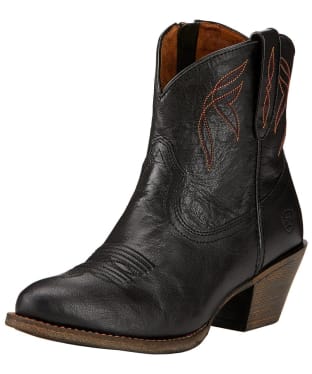Women’s Ariat Darlin Leather Ankle Boots - Old Black