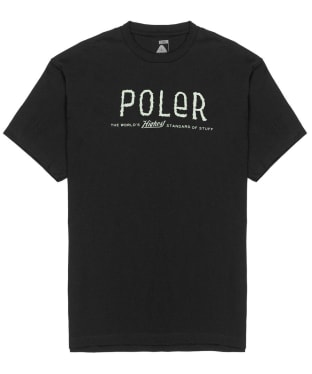 Men's Poler Furry Font Short Sleeve Cotton T-Shirt - Black