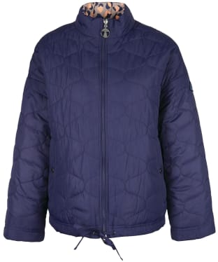 Women's Barbour Printed Reversible Apia Quilted Jacket - Eternal Ink / Light Trench Starling Print