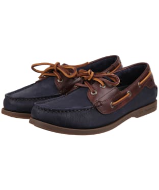 Women’s Ariat Antigua Leather And Nubuck Boat Shoes - Navy / Chocolate