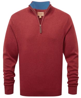 Men's Schoffel Cotton ¼ Zip Jumper - Chilli Red