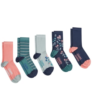 Women’s Schoffel Bamboo Socks – Box of 5 - Arctic Floral Mix