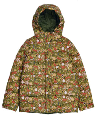 Girl's Barbour Printed Bracken Quilted Jacket - 6-9yrs - Woodland Fox