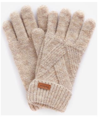 Women's Barbour Dace Cable Knitted Gloves - Sand Beige