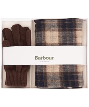 Men’s Barbour Tartan Scarf and Glove Gift Set - Autumn Dress