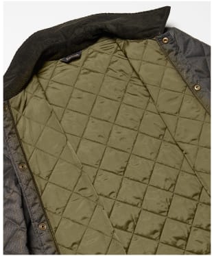 Men's Barbour Checked Heritage Liddesdale Quilted Jacket - Olive