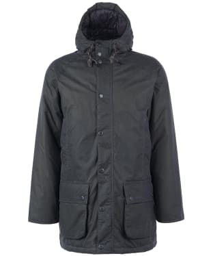 Men’s Barbour Hooded Beaufort Waxed Jacket - Grey / Black Slate