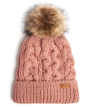 Women's Barbour Penshaw Cable Beanie - Dusty Rose