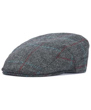 Men's Barbour Wool Crieff Flat Cap - Charcoal/Red/Blue