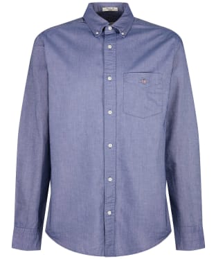 Men's Gant Regular Fit Long Sleeve Cotton Oxford Shirt - Persian Blue