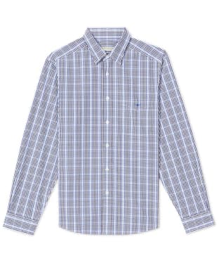 Men’s R.M. Williams Collins Long Sleeve Cotton Shirt - Navy / Blue / White