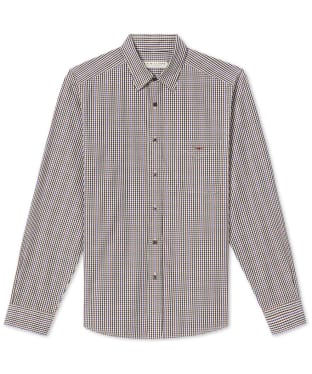 Men’s R.M. Williams Collins Long Sleeve Cotton Shirt - Brown / Navy / White