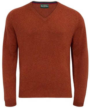 Men's Alan Paine Streetly V-Neck Lambswool Pullover - Tiger