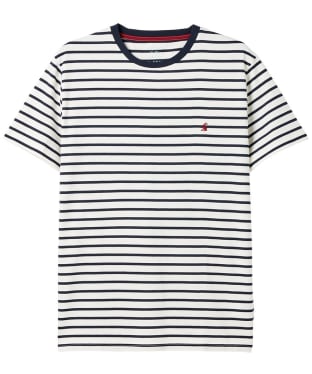 Men's Joules Boathouse Short Sleeve Cotton T-Shirt - Cream Stripe