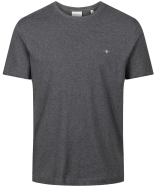 Men's Gant Regular Shield Short Sleeve Cotton T-Shirt - Antracite Melange