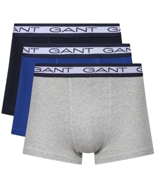 Men's Gant Basic Cotton Blend Trunk - 3 Pack - Light Grey Melange
