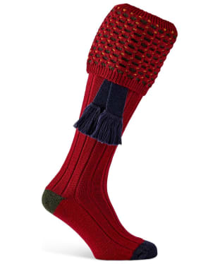 Pennine Ambassador Merino Rich Shooting Sock Set - Deep Red