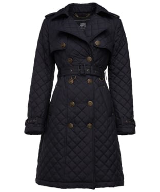 Women's Holland Cooper Grayson Quilted Trench Coat - Black