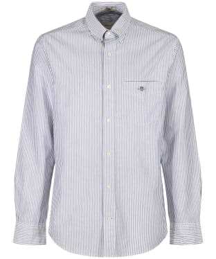 Men's GANT Regular Long Sleeve Oxford Banker Stripe Shirt - Persian Blue