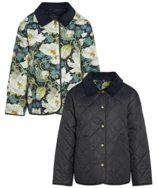 Women's Barbour x House of Hackney Daintry Reversible Quilted Jacket - Black / Papavera