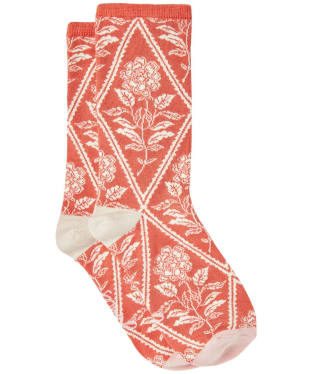 Women's Joules Excellent Everyday Single Eco Vero Ankle Socks - Pink Floral
