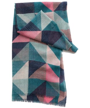 Women's Seasalt Pretty Printed Wool Scarf Blanket - Blanket Geo Seaway