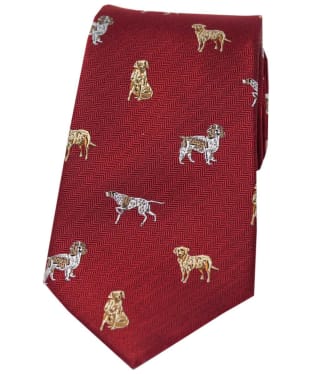 Men's Soprano Dog Breeds Silk Tie - Red