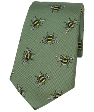 Men's Soprano Bumble Bees Silk Tie - Sage Green