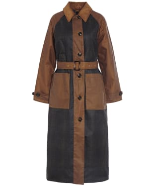 Women's Barbour Everley Waxed Cotton Trench Coat - Sand / Dull Classic