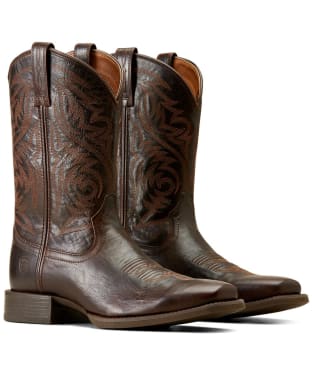 Men's Ariat Sport Herdsman Leather Boots - Burnished Chocolate