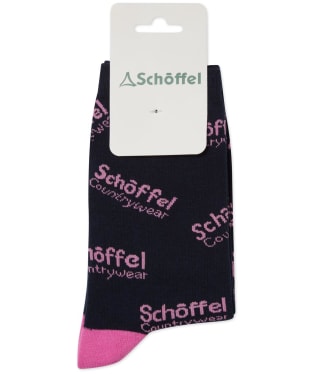 Women's Schöffel Single Cotton Socks - Pink Country Logo