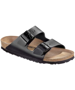 Birkenstock Arizona Natural Leather Sandals - Regular Footbed - Adjustable Fit - Black