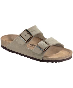 Birkenstock Arizona Suede Leather Sandals - Regular Footbed - Adjustable Fit - Taupe