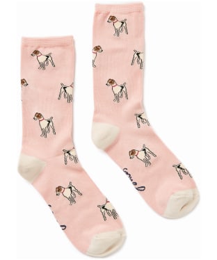 Women's Joules Excellent Everyday Single Eco Vero Ankle Socks - Pink Dog