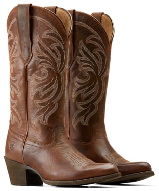 Women’s Ariat Heritage Stretchfit Leather Western Boots - Sassy Brown