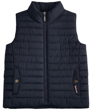 Girl's Barbour Glasney Quilted Gilet, 6-9yrs - Dark Navy / Abstract Rainbow