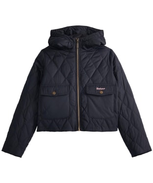 Girl's Barbour Venton Cropped Quilted Jacket, 10-15yrs - Dark Navy