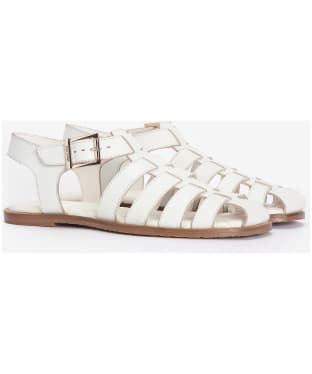 Women's Barbour Macy Leather Fishermans Style Sandals - White