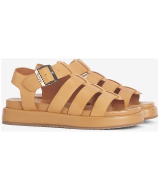 Women's Barbour Charlene Caged Leather Sandals - Tan