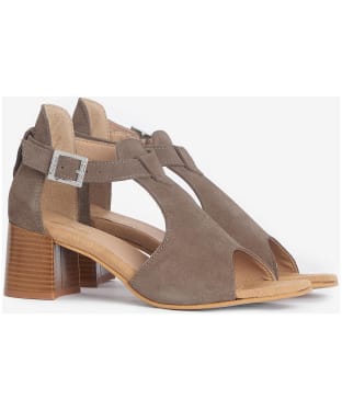 Women's Barbour Agda Suede Caged Heel Sandal - Dark Taupe Suede