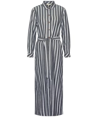 Women's Barbour Annalise Lyocell Linen Blend Maxi Shirt Dress - Navy Stripe