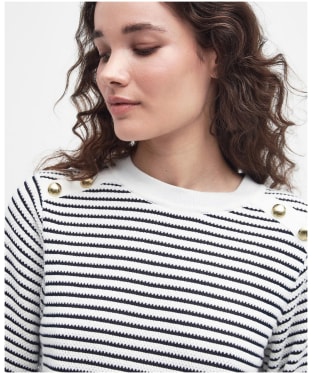 Women's Barbour Macy Knitted Jumper - Antique White Stripe