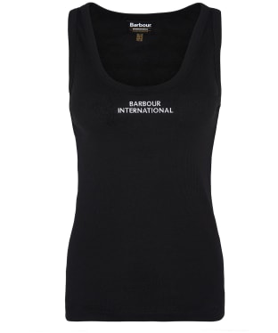 Women's Barbour International Ozanne Jersey Rib Tank Top - Black