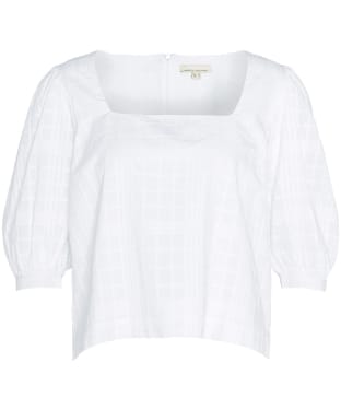 Women's Barbour Macy Puffed Sleeve Cotton Top - White