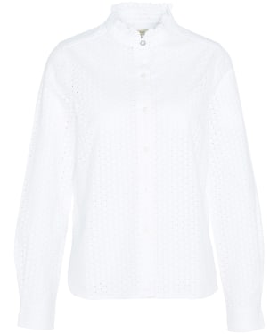 Women's Barbour Viola Relaxed Fit Cotton Broderie Shirt - White