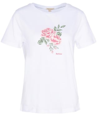 Women's Barbour Angelonia Short Sleeve, Slim Fit, Cotton T-Shirt - White